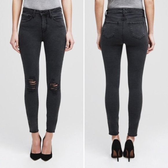 L’AGENCE Margot High Rise Skinny Destructed Jeans - Picture 1 of 5